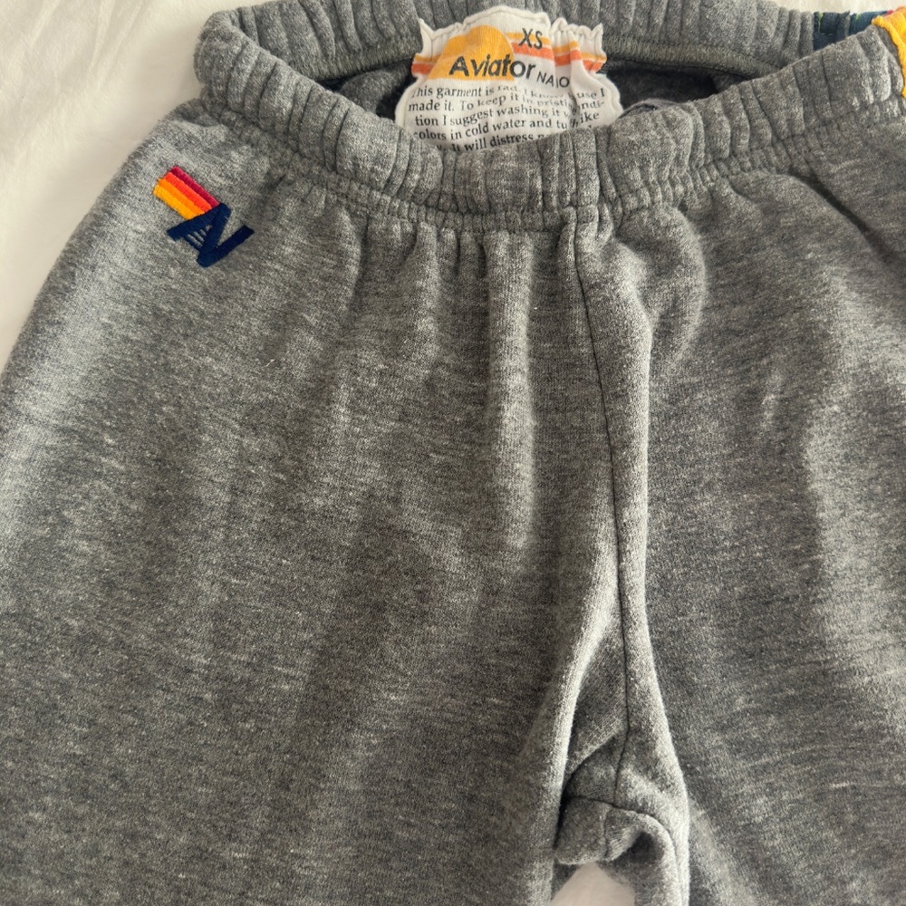Aviator Nation 5 Stripe Sweatpants Heather Grey